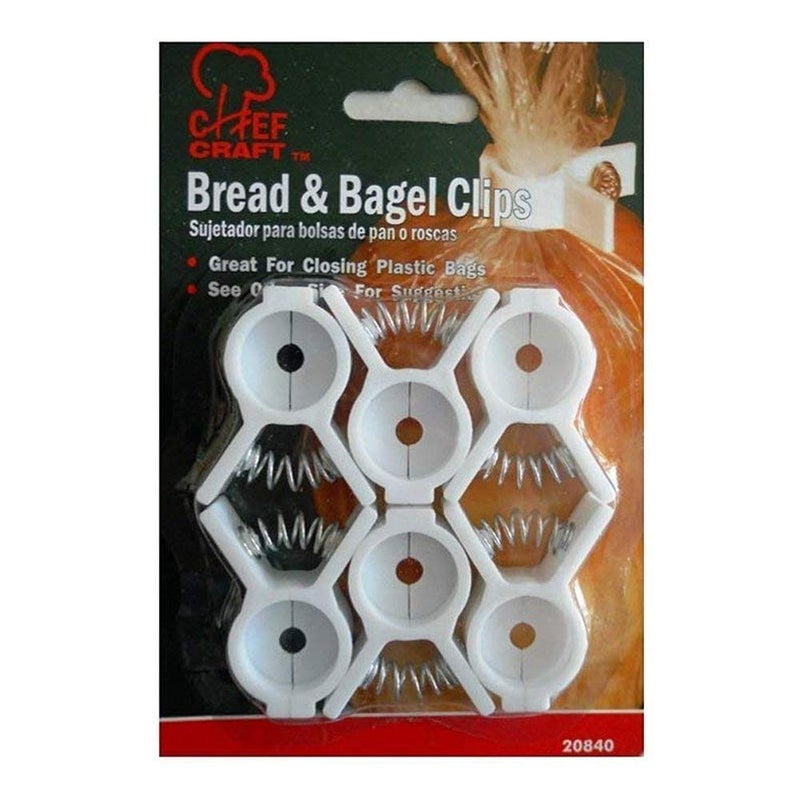Chef Craft Bread, Bagel, or Chips Clips Set, White (6-Count) - Image 2